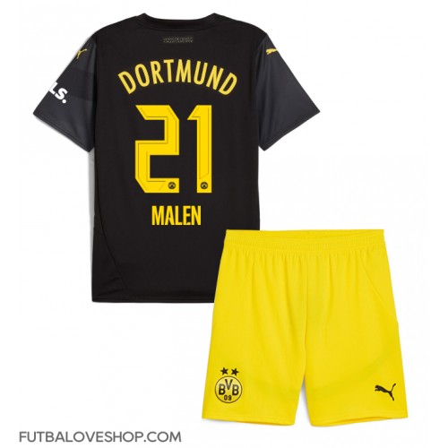 Dres Borussia Dortmund Donyell Malen #21 Preč pre deti 2024-25 Krátky Rukáv (+ trenírky)